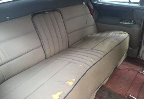 Back Seat -Back seat wasn&rsquo;t quite as disgusting as the front seat without that cover, but reupholstering is a must
